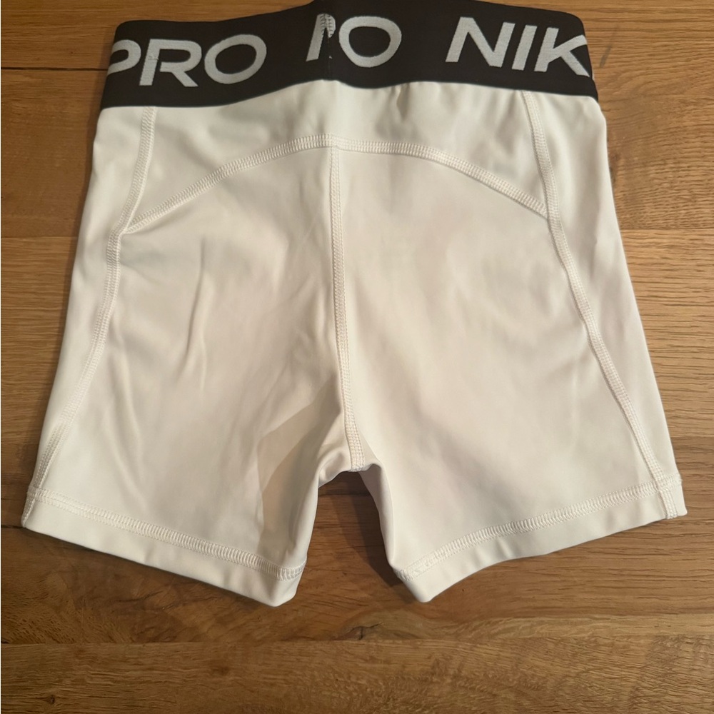 Nike Women's Black and White Athletic Shorts 3” - Picture 3 of 4